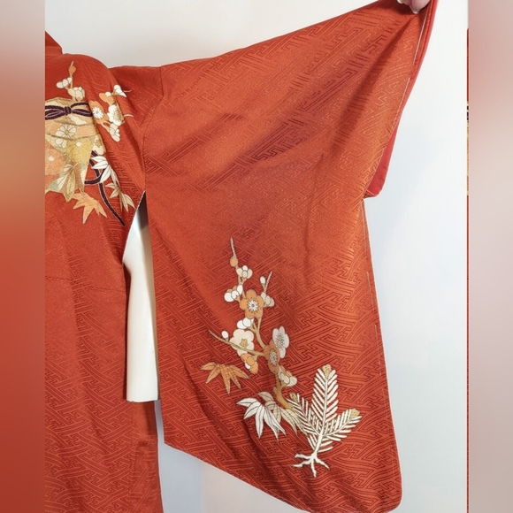 Vintage silk Kimono 40s 50s robe dressing gown or swim lingerie cover up - Picture 8 of 9